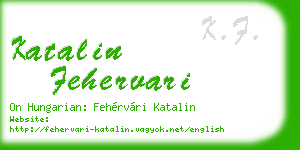 katalin fehervari business card