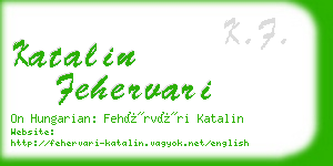 katalin fehervari business card